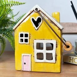 Darthome Limited Ceramic Yellow House Hanging Lantern