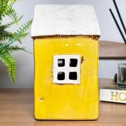 Darthome Limited Ceramic Yellow House Hanging Lantern -Darthome Limited IMG E8248