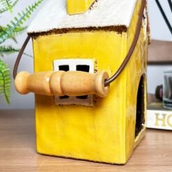 Darthome Limited Ceramic Yellow House Hanging Lantern -Darthome Limited IMG E8252