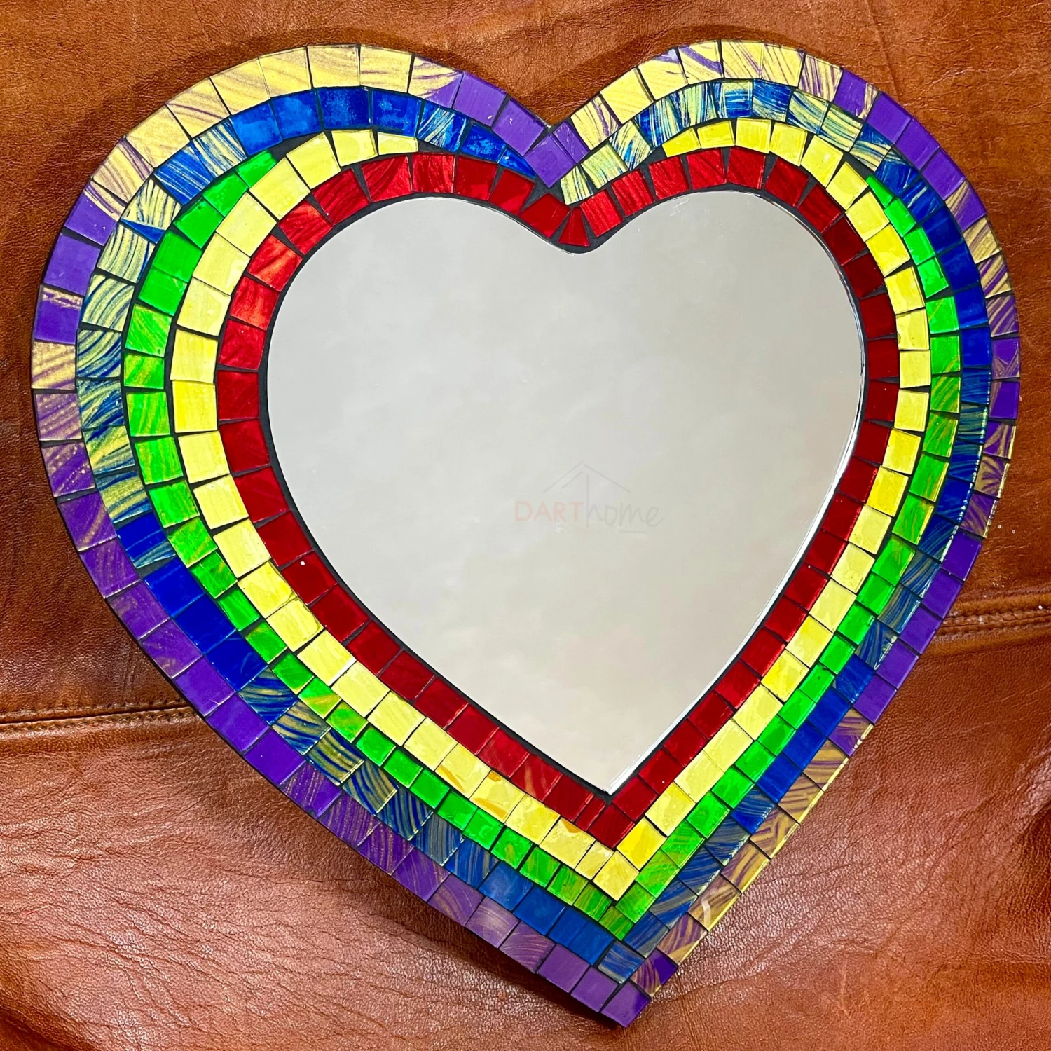 Darthome Limited Rainbow Mosaic Love Heart Wall Mirror 1 Darthome Limited Rainbow Mosaic Love Heart Wall Mirror