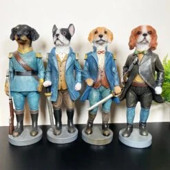 Darthome Limited Set Of 4 Military Dog Sculptures