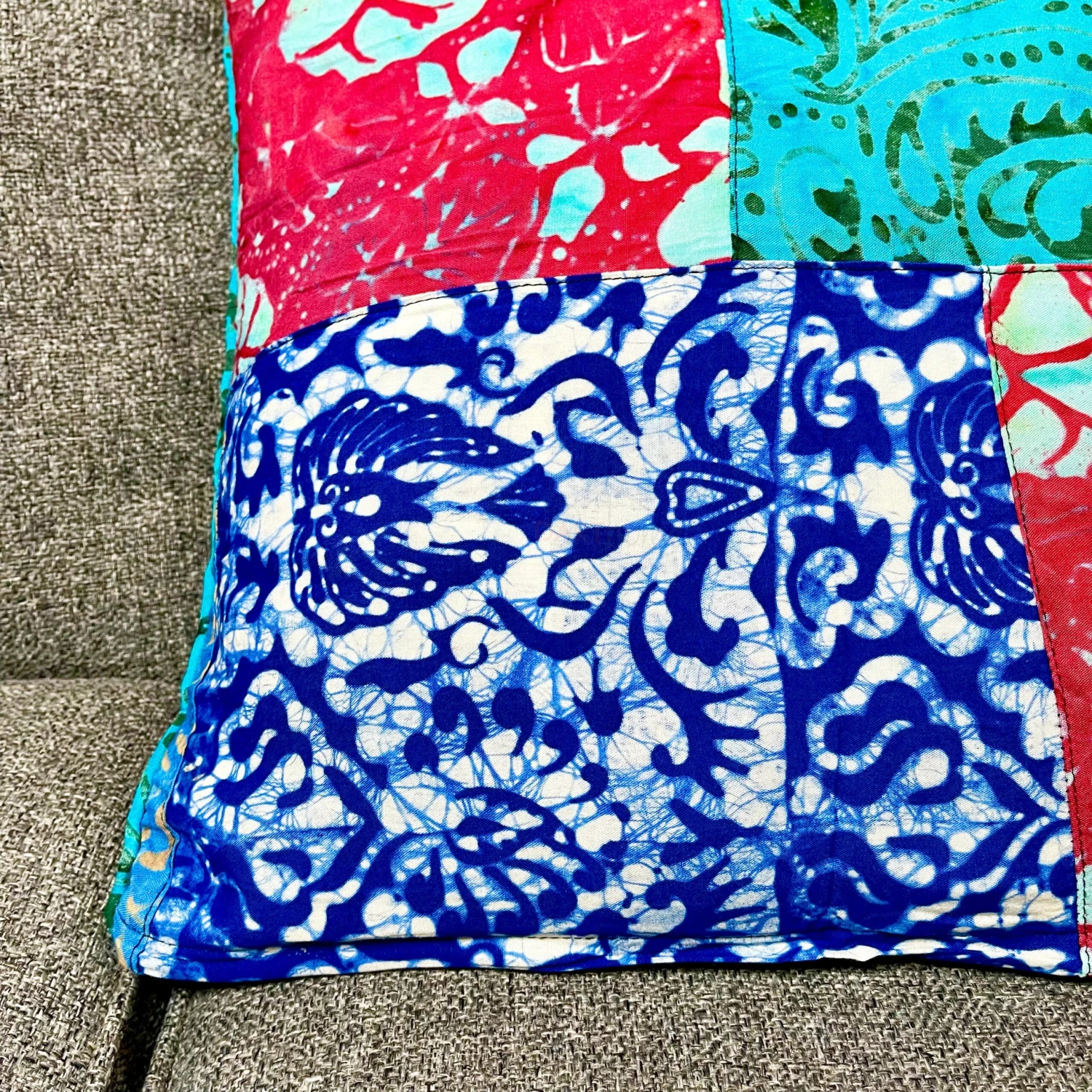 Darthome Limited Handmade Indian Patchwork Cushion Cover 40x40cm 5 Darthome Limited Handmade Indian Patchwork Cushion Cover 40x40cm - Image 5