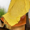 Darthome Limited Soft Plaid Mustard Yellow Throw 127cm X 152cm