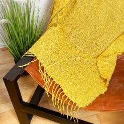 Darthome Limited Soft Plaid Mustard Yellow Throw 127cm X 152cm -Darthome Limited IMG E8413