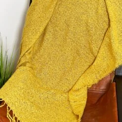 Darthome Limited Soft Plaid Mustard Yellow Throw 127cm X 152cm -Darthome Limited IMG E8414