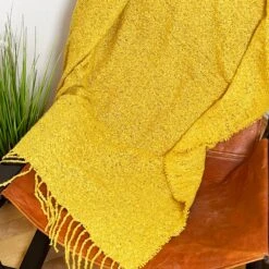 Darthome Limited Soft Plaid Mustard Yellow Throw 127cm X 152cm -Darthome Limited IMG E8416