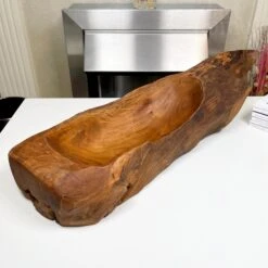 Darthome Limited Teak Root Wood Oval Log Bowl 49cm 11 Darthome Limited Teak Root Wood Oval Log Bowl 49cm -Darthome Limited IMG E8572 editedH