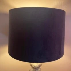 Darthome Limited Silver Meerkat Table Lamp With Blue Velvet Drum Shade -Darthome Limited IMG E8772 editedAE