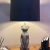 Darthome Limited Silver Meerkat Table Lamp With Blue Velvet Drum Shade