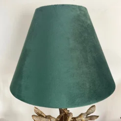 Darthome Limited Gold Marching Hares Lamp With Green Velvet Shade -Darthome Limited IMG E8808 editedBB