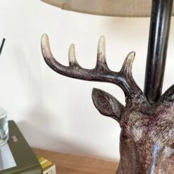 Darthome Limited Stags Head Table Lamp With White Linen Shade 11 Darthome Limited Stags Head Table Lamp With White Linen Shade -Darthome Limited IMG E8818 editedBK