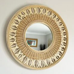 Darthome Limited 32 Darthome Limited Round Natural Bamboo Mirror 56cm