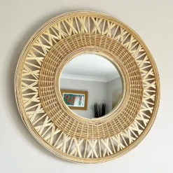Darthome Limited Round Natural Bamboo Mirror 56cm