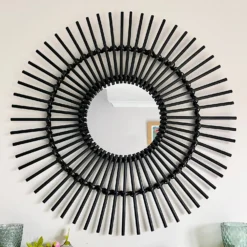 Darthome Limited Black Rattan Mirror 80cm -Darthome Limited IMG E9050