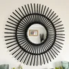 Darthome Limited Black Rattan Mirror 80cm