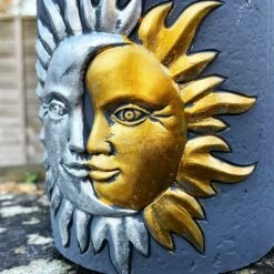 Darthome Limited Cement Sun & Moon Planter -Darthome Limited IMG E9340