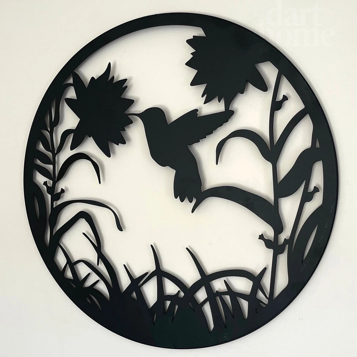 Darthome Limited Black Floral Hummingbird Silhouette Wall Art 2 Darthome Limited Black Floral Hummingbird Silhouette Wall Art - Image 2