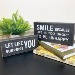 Darthome Limited Black Sentiment Message Blocks - Set Of 2 -Darthome Limited IMG E9560 editedGS