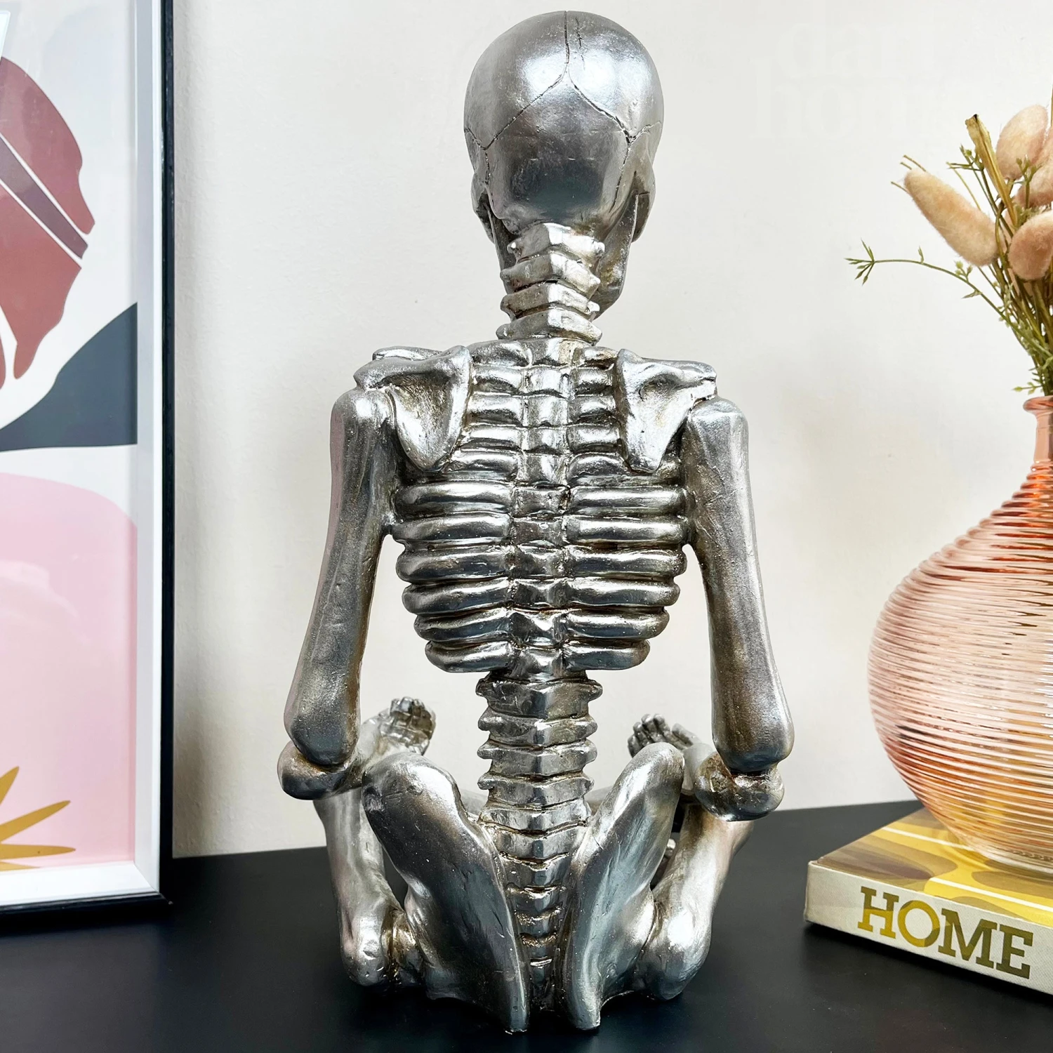 Darthome Limited Chrome Silver Meditating Skeleton Ornament 5 Darthome Limited Chrome Silver Meditating Skeleton Ornament - Image 5