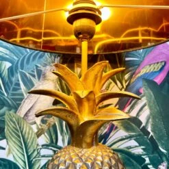 Darthome Limited Gold Pineapple Table Lamp W/ Black Fabric Shade -Darthome Limited IMG E9745 edited20