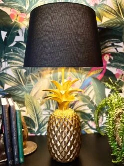 Darthome Limited Gold Pineapple Table Lamp W/ Black Fabric Shade -Darthome Limited IMG E9761 edited25