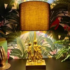 Darthome Limited Large Gold Standing Meerkat Mob Table Lamp