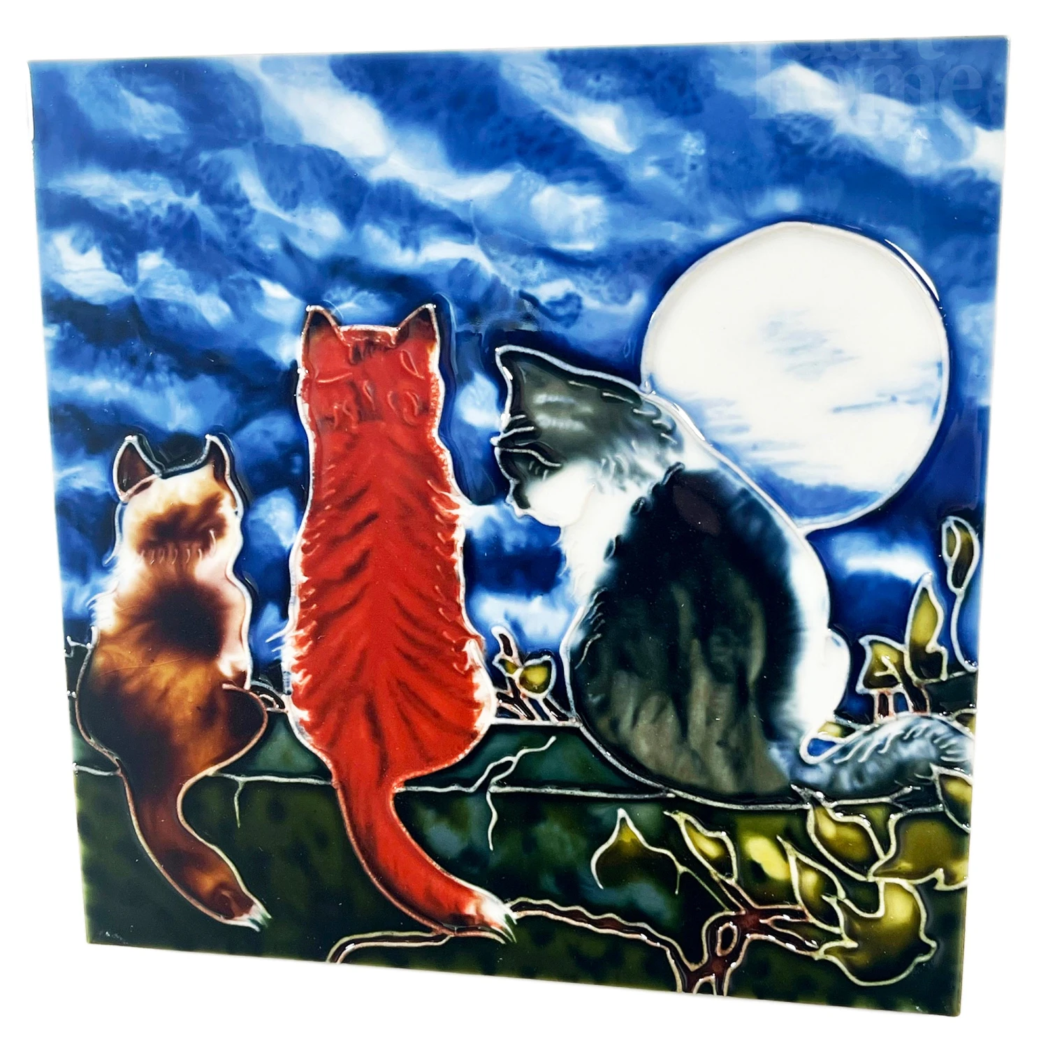 Darthome Limited Ceramic Tile Wall Art - Whispering Cats At Night 6 Darthome Limited Ceramic Tile Wall Art - Whispering Cats At Night - Image 6