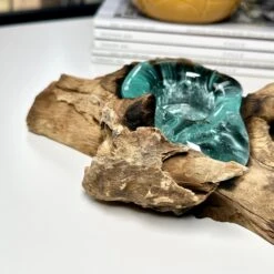 Darthome Limited Molten Tea Light Holder On Teak Root Stand -Darthome Limited IMG E9999