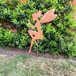 Darthome Limited Rust Steel Metal Fairy Silhouette Garden Lawn Spike 60cm